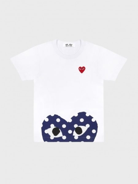 Polka Dot Edge Heart T-Shirt White