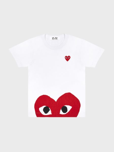 Play Red Edge Heart T-Shirt White